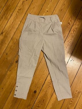 Dynamite Beige Plaid Tailored Trousers